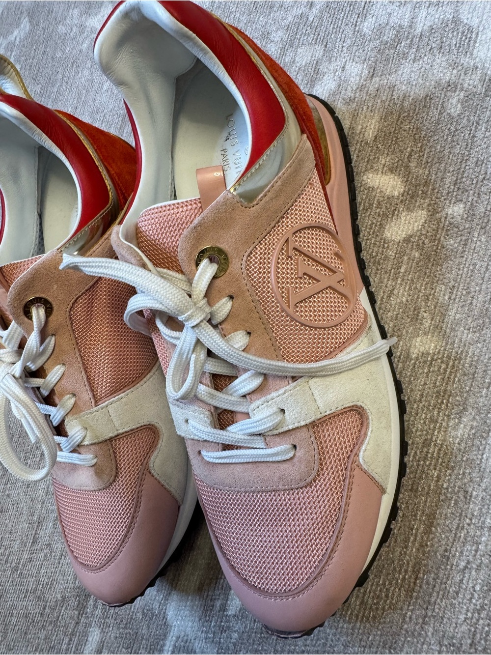 Louis Vuitton Pink and Gold Women's LV Runner Sneakers - Picture 2 of 5
